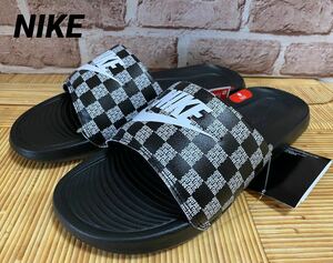 VICTORI ONE SLIDE PRINT "JUST DO IT CHECKERED" CN9678-004 （ブラック/ブラック/ホワイト）