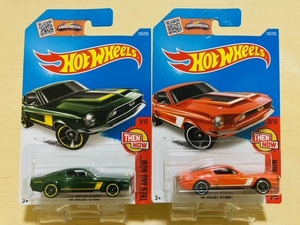 HOTWHEELS '68 FORD SHELBY GT500 GT-500 MUSTANG フォード シェルビー マスタング 2台 2色 深緑 オレンジ ホットウィール