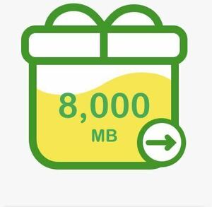 mineo マイネオ パケットギフト 約8GB (8000MB) ☆☆