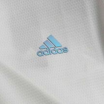 R384 新品 adidas GOLF アディダス ゴルフ ビッグロゴ 半袖 モックネックシャツ ゴルフウエア O ホワイト_画像5