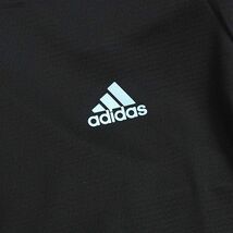 R384 新品 adidas GOLF アディダス ゴルフ ビッグロゴ 半袖 モックネックシャツ ゴルフウエア O ブラック_画像4