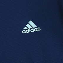 R384 新品 adidas GOLF アディダス ゴルフ ビッグロゴ 半袖 モックネックシャツ ゴルフウエア XO ダークブルー_画像5