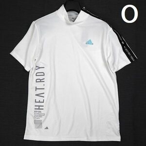 R384 新品 adidas GOLF アディダス ゴルフ ビッグロゴ 半袖 モックネックシャツ ゴルフウエア O ホワイト