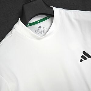 R356 新品 アディダスゴルフ モックネック シャツ 半袖 (サイズ:L) adidas GOLF ゴルフウェア ホワイトの画像3