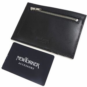 未使用 ニューヨーカー 牛革 SMTA セカント カードケース 小銭入れ NEW YORKER ブラック NYK524