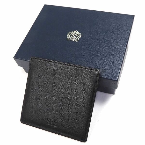 新品 Eletha エレザ 羊革 ラムレザー カードケース コインケース 小銭入れ 日本製 EXP090 ブラック 箱付き
