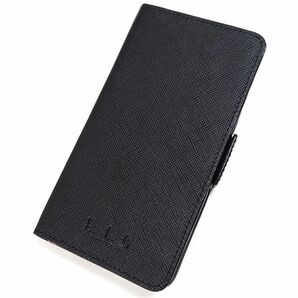 未使用 E.L.G イーエルジー シンプル 手帳型 スマホケース 牛革 iPhoneXS iPhoneX 対応 アイフォンケース ブラック