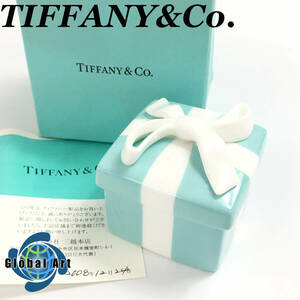 ★E04395【未使用保管品】TIFFANY&Co. ティファニー/小物入れ/ミニブルーボウボックス/約4.8㎝×約4.6㎝/箱付