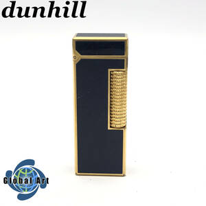 ★E41021/dunhill ダンヒル/ガスライター/ゴールド×ラピスブルー/不着火