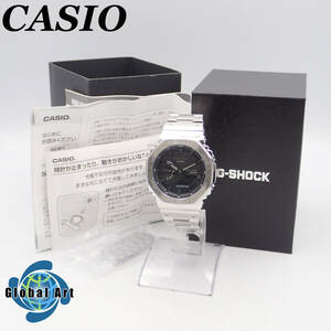 え05028【極美品】CASIO カシオ/G-SHOCK/ソーラー/メンズ腕時計/文字盤 ブラック/シルバー/GM-B2100/箱・ケース・付属品付