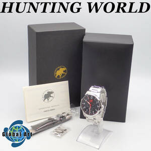e05172/HUNTING WORLD Hunting World / quarts / men's wristwatch / chronograph /smoseko/ figure /HW-013/ box * accessory attaching / operation defect have 