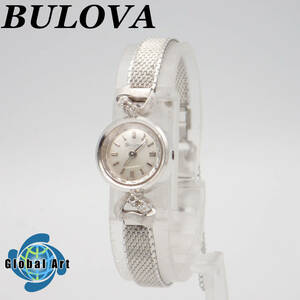 e05140[ pure gold 18K gross weight approximately 16.2g]BUROVA Broba / hand winding / lady's wristwatch / face silver / Junk / watch stem lack of 