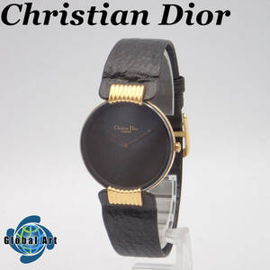 え05206/Christian Dior クリスチャンディオール/バギラ/クオーツ/レディース腕時計/文字盤 ブラック/46 153-3