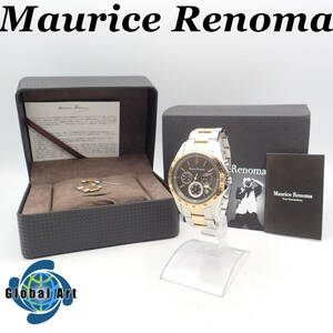 え05370/Maurice Renoma モーリス レノマ/モナコ/クオーツ/メンズ腕時計/コンビ/クロノグラフ/文字盤 ブラック/MR-1455/箱・ケース・付属品