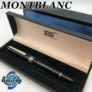 ★E05479/MONTBLANC モンブラン/万年筆/マイスターシュテュック/ペン先 14K 585/ブラック×ゴールド/刻印有/箱・ケース付