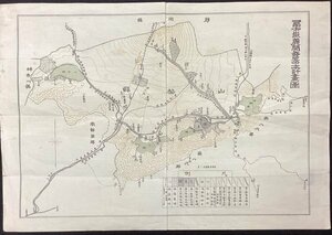 A704●戦前●昭和期●富士嶽麓開発基本計画図●木版彩色●山梨県●甲斐国●富士山●五大湖●停車場●路線図