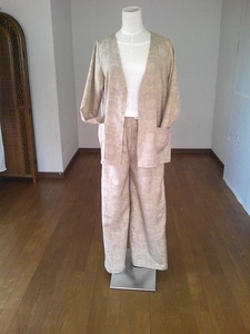  Ooshima pongee lime-k( wide pants & jacket ) set 