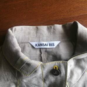 新品タグ付き KANSAI BIS カンサイビス ジャケット 麻混 リネンブレンド サイズ13 グレージュ 24-0507bu03の画像2