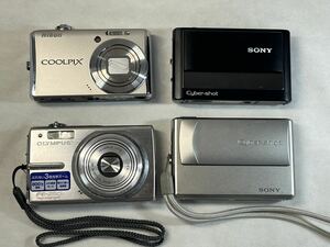 デジタルカメラ 4台まとめ デジカメ コンパクトカメラOLYMPUS FE-250/SONY DSC-T20 DSC-T1/Nikon S620 【ジャンク品】