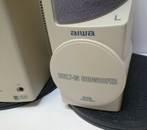 管理0940 AIWA アイワ アクティブ スピーカーシステム BUILT-IN SUBWOOFER SC-C78 音出し確認済み 現状品_画像5