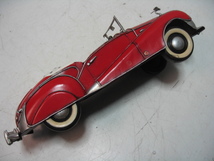 ★レトロ ブリキのおもちゃ 置き物 クラシックカー レッド全長33センチ_画像5