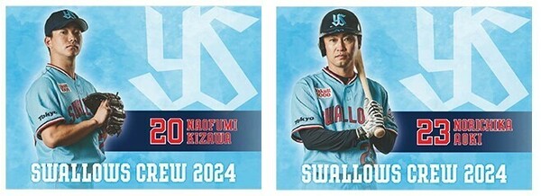 青木宣親&木澤尚文◆2024CREW選手ビジュアルレジャーシート/非売品/神宮配布/東京ヤクルトスワローズ