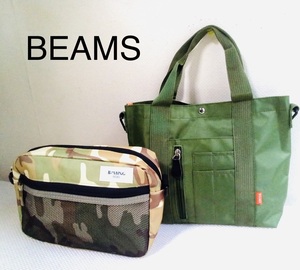 ** free shipping!* prompt decision equipped!* spring. wild!*BEAMS* military * Beams MA-1 bag * camouflage pouch attaching * wild springs!**