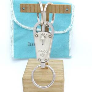  высшее редкий Tiffany&Co. Vintage Tiffany Triple серебряный кольцо для ключей SV925 1837ba let брелок для ключа ключ HH330