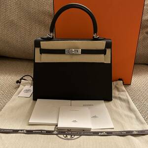 新品★HERMES エルメス ケリー 25 外縫い エプソン シルバー金具 w刻印