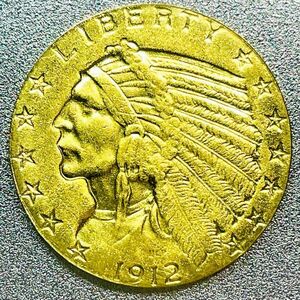 インディアンヘッド 5ドル金貨 1912年　レプリカコイン