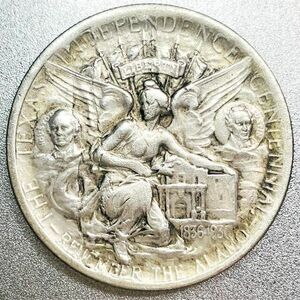 アメリカ テキサス州独立100年記念 ハーフダラー銀貨　レプリカコイン