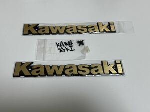 KAWASAKI カワサキ エンブレム　ロングピッチ　ゴールド　金