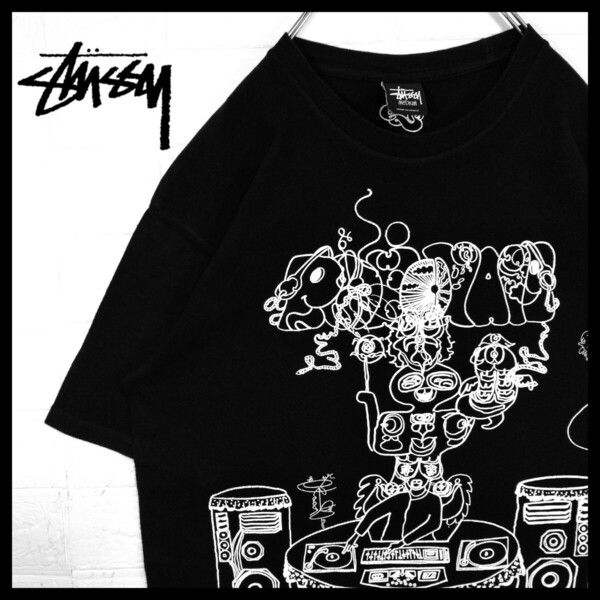 【STUSSY】サイケデリックアート　DJ Tシャツ