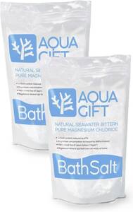 入浴剤 保湿 バスソルト AQUA GIFT 2個セット 国産 マグネシウム 浴用化粧品 60回分 計量スプーン付