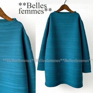 *Belles** new goods * postage 185 jpy * spring * wave pleat tunic * standard popular * bottleneck *. travel .* hip line . cover *20207* emerald 