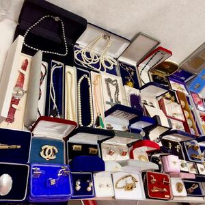 1 jpy box attaching in the case accessory 58 box summarize large amount set necklace / brooch / ring / ornamental hairpin / natural stone / pearl /KENZO/SILVER/925 etc. stamp equipped 