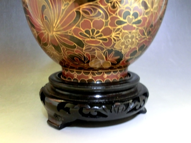 一番の贈り物 花瓶□七宝 台付き 骨董品□ 時代物 古美術 中国 唐物 
