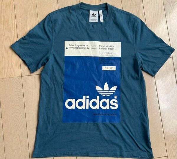 L アディダス　adidas プリントTシャツ　半袖　丸首　クーポンでお得！