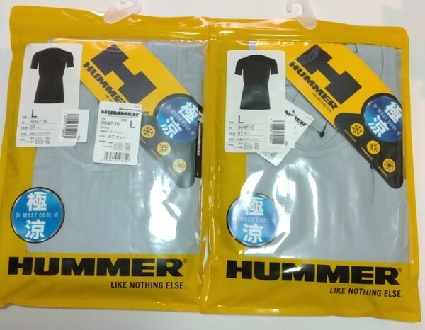 HUMMER　メンズ　極涼　アタックベース 　 半袖　クールコンプレッション 　グレー色　 Lサイズ　２枚