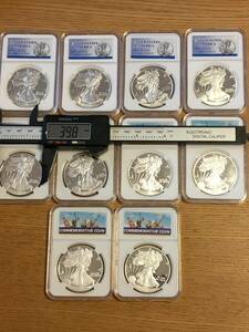 SJ59)アメリカイーグル記念コイン10枚ケース入り極美品