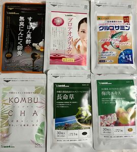 おまとめ出品 すっぽん黒酢無臭にんにく卵黄 プロテオグリカン グルコサミン 梅肉エキス コンブチャ シードコムス 長命草 サプリ