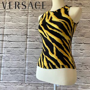 【Versace】ヴェルサーチ タンクトップ ノースリーブ 虎柄 レディース