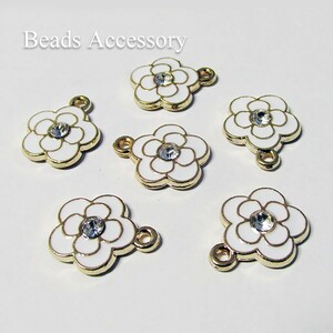 BA-0634 rose . diamond 17×15mm Gold . white color 9 piece 