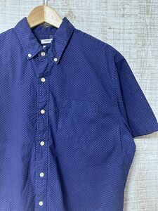 ☆US古着 GAP ギャップ 綿シャツ ダウンボタン ドット柄 水玉 ネイビー紺×レッド赤【L】コットン　　　　　　　◆4546◆