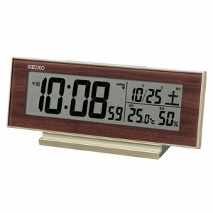 セイコークロック(Seiko Clock) 目覚まし時計 置き時計 ナチュラル テーブルクロック 電波 デジタル カレンダー 温度 湿度 表示