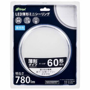 オーム(OHM) 電機 LEDシーリングライト 小型 ミニ 玄関/トイレ/廊下 薄型 薄形 ミニシーリングライト 60形 780ルーメン 昼光色