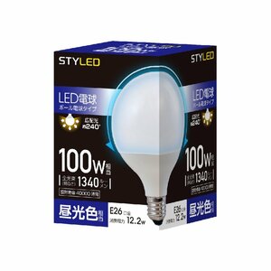 スタイルド LED電球 一般電球・ボール電球形 口金直径26mm 100W形相当 昼光色相当(12.2W・1340ルーメン) G95(95mm径