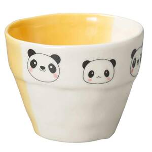 Banko . child tableware ceramics oven correspondence cup glass Panda car n yellow diameter approximately 8cm× height 6cm microwave oven dishwasher correspondence made in Japan 180