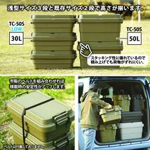 リス 収納ボックス スタッキングトランクカーゴ 30L ロータイプ グレー 日本製 TC-50S LOW_画像5