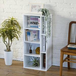 [ mountain .] shelves rack bookcase magazine rack B5 correspondence width 40× depth 29× height 90cm picture book clothes storage construction goods white FCFR-9040(W